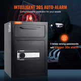 2.5 Cub Depository Safe, Deposit Safe with Drop Slot, Electronic Code Lock and 2 Emergency Keys, 20.27'' x 13.97'' x 13.97'' Business Drop Slot Safe for Cash, Mail in Home, Hotel, Office - 45-Degree Angle