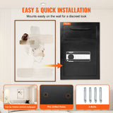 2.5 Cub Depository Safe, Deposit Safe with Drop Slot, Electronic Code Lock and 2 Emergency Keys, 20.27'' x 13.97'' x 13.97'' Business Drop Slot Safe for Cash, Mail in Home, Hotel, Office - Rear View
