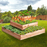 VEVOR Wooden Raised Garden Bed Planter Box 113 x 113 x 51 cm Flower Vegetable Herb - Low Angle