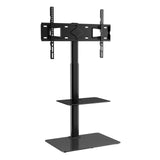 VEVOR TV Stand Mount Swivel Tall TV Stand for 32 to 65 inch TVs Height Adjustable Portable Floor TV Stand with Tempered Glass Base for Bedroom Living Room - Front View