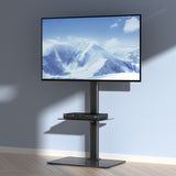 VEVOR TV Stand Mount Swivel Tall TV Stand for 32 to 65 inch TVs Height Adjustable Portable Floor TV Stand with Tempered Glass Base for Bedroom Living Room