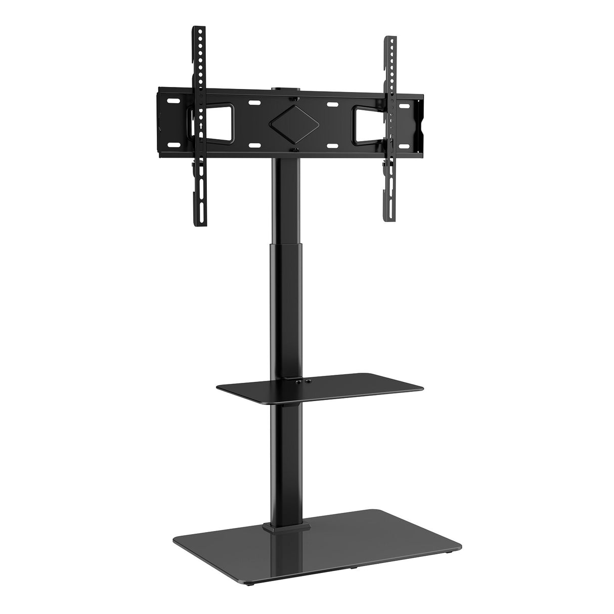 VEVOR TV Stand Mount Swivel Tall TV Stand for 32 to 65 inch TVs Height Adjustable Portable Floor TV Stand with Tempered Glass Base for Bedroom Living Room