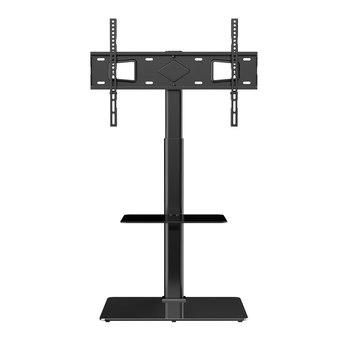VEVOR TV Stand Mount Swivel Tall TV Stand for 32 to 65 inch TVs Height Adjustable Portable Floor TV Stand with Tempered Glass Base for Bedroom Living Room