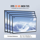 VEVOR TV Stand Mount Swivel Tall TV Stand for 32 to 85 inch TVs Height Adjustable Portable Floor TV Stand with Tempered Glass Base for Bedroom Living Room - Rear View