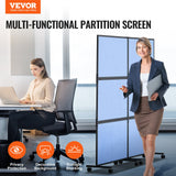VEVOR Acoustic Room Divider Partition Panel Privacy Screen 2 Pack Indigo Blue - Front View