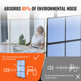 VEVOR Acoustic Room Divider Partition Panel Privacy Screen 2 Pack Indigo Blue - Side View