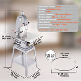 VEVOR 1500W Commercial Electric Meat Bandsaw Stainless Steel Bone Sawing Machine - Close-Up Angle