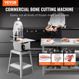 VEVOR 1800W Commercial Electric Meat Bandsaw Stainless Steel Bone Sawing Machine - Front View