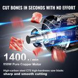 VEVOR 1800W Commercial Electric Meat Bandsaw Stainless Steel Bone Sawing Machine - Side View