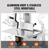 VEVOR 1800W Commercial Electric Meat Bandsaw Stainless Steel Bone Sawing Machine - 45-Degree Angle