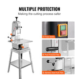 VEVOR 1800W Commercial Electric Meat Bandsaw Stainless Steel Bone Sawing Machine - Rear View