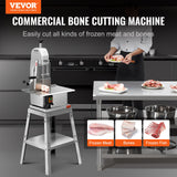 VEVOR 850W Commercial Electric Meat Bandsaw Stainless Steel Bone Sawing Machine - Front View