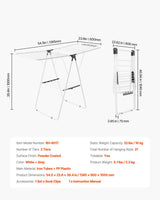 VEVOR 2-Tier Foldable Clothes Drying Rack with Sock Clips & 21 Drying Rods White