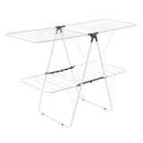 VEVOR 2-Tier Foldable Clothes Drying Rack with Sock Clips & 31 Drying Rods White - Extra Image