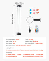 VEVOR Bubble Tube Lamp 16 Color 80 cm Sensory Aquarium Lamp for Relief Calming