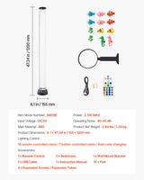 VEVOR Bubble Tube Lamp 16 Color 1.2 m Sensory Aquarium Lamp for Relief Calming