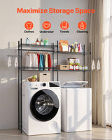 VEVOR Over Washer and Dryer Storage Shelf Two Row 4 Tiers Washer Rack Black - Side View
