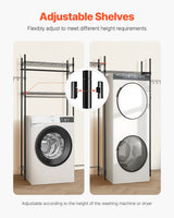 VEVOR Over Washer and Dryer Storage Shelf Two Row 4 Tiers Washer Rack Black - Top-Down View
