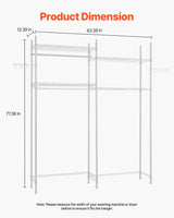 VEVOR Over Washer and Dryer Storage Shelf Two Row 4 Tiers Washer Rack White - Front View