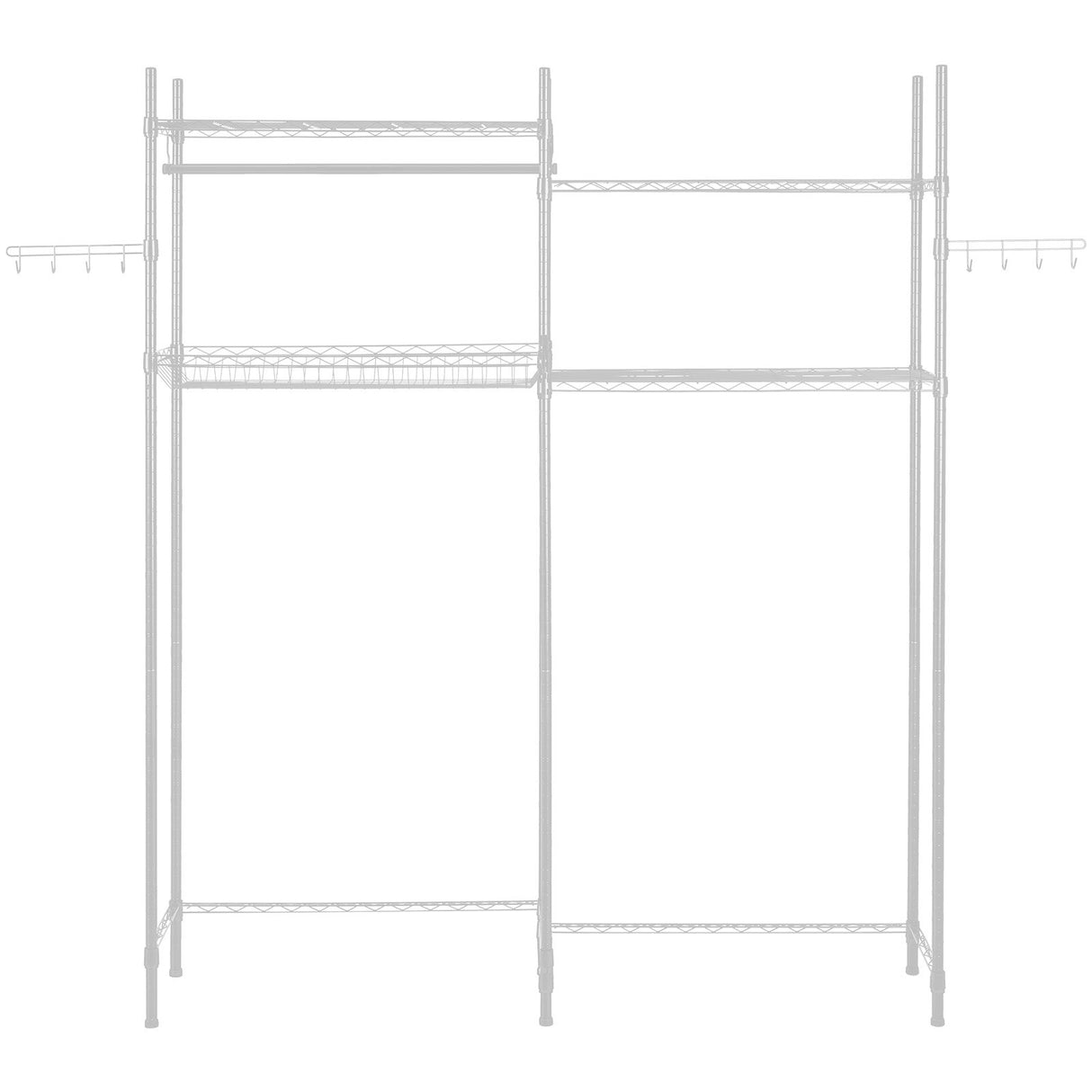 VEVOR Over Washer and Dryer Storage Shelf Two Row 4 Tiers Washer Rack White
