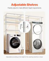 VEVOR Over Washer and Dryer Storage Shelf Two Row 6 Tiers Washer Rack White - Top-Down View
