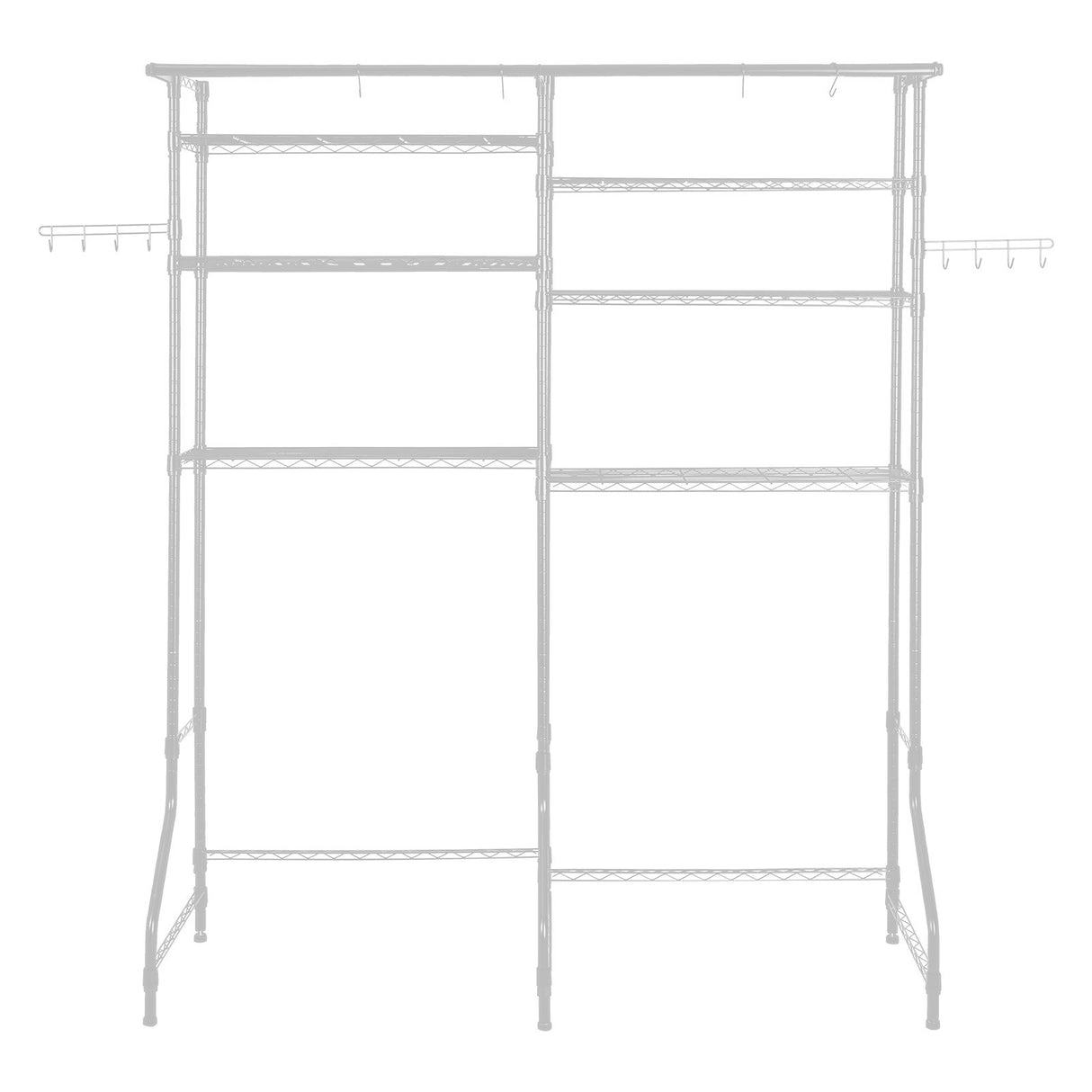 VEVOR Over Washer and Dryer Storage Shelf Two Row 6 Tiers Washer Rack White