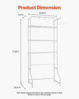 VEVOR Over Washer and Dryer Storage Shelf Single Row 3 Tiers Washer Rack White - Front View