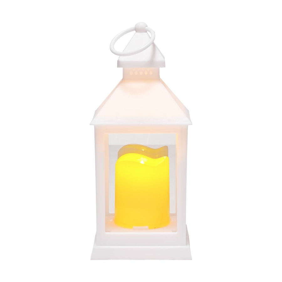 12 Pcs Decorative Candle Lantern, LED Electric Flameless Candle, Plastic LED Holder with Glass, Wall Hanging Indoor Porch Lanterns for Wedding Table Party Farmhouse Indoor Decor, White