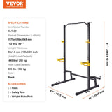 VEVOR Squat Stand Power Rack Adjustable Heavy Duty Barbell Weight Stand Home Gym - Close-Up Angle