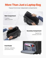 VEVOR Rolling Laptop Bag 39.62 cm Wheeled Computer Bag for Women & Men Black - Side View
