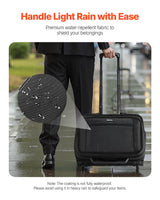 VEVOR Rolling Laptop Bag 39.62 cm Wheeled Computer Bag for Women & Men Black - Top-Down View