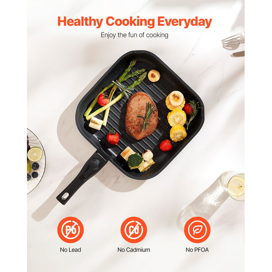 17 Piece Pots and Pans Set, Granite Nonstick Detachable Handle Cookware, Space Saving Induction Cookwares, Kitchen RV Cooking Sets with Frying, Sauce, Saute, Tempered Glass Lid, Oven Safe, Black