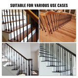 VEVOR 50 PCS Aluminum Alloy Baluster Flat Shoes Wrought Spindles for Staircase - Rear View