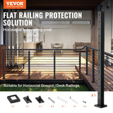 VEVOR Cable Railing Post Level Deck Stair Post 42 x 1.97 x 1.97" Cable Handrail Post Stainless Steel Brushed Finishing Deck Railing Pre-Drilled