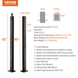 VEVOR Cable Railing Post Level Deck Stair Post 42 x 1.97 x 1.97" Cable Handrail Post Stainless Steel Brushed Finishing Deck Railing Pre-Drilled