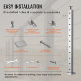 VEVOR Cable Railing Post Level Deck Stair Post 36 x 0.98 x 1.97