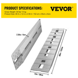 VEVOR 60' X 12' X 2.5'Aluminum Trailer Ramps 6000LBS Total Beavertail Hook End 1 Pair 2 Ramps - Close-Up Angle