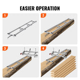 VEVOR Rail Mill Guide System, 9 ft Milling Guide, 4 Crossbar Kits Chainsaw Mill Rail Guide, Aluminum Adjustable Saw Mill Rail System Work with