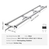 VEVOR Rail Mill Guide System, 9 ft Milling Guide, 4 Crossbar Kits Chainsaw Mill Rail Guide, Aluminum Adjustable Saw Mill Rail System Work with