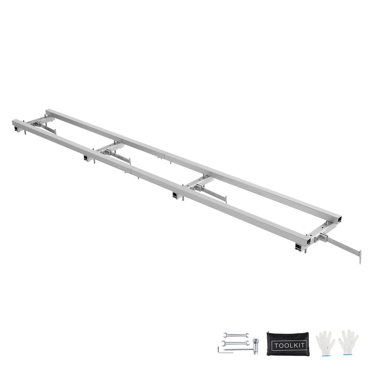 VEVOR Rail Mill Guide System, 9 ft Milling Guide, 4 Crossbar Kits Chainsaw Mill Rail Guide, Aluminum Adjustable Saw Mill Rail System Work with