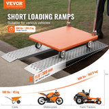 Portable Loading Ramps, 2 Pcs 1200 x 215 mm, Durable Aluminum Shed Ramp Set with Anti-Slip Holes, Compact Design and Easy Storage, 399.2 kg Weight Capacity, for ATV, Tractors, Lawn Mowers, Carts - Front View