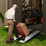 Portable Loading Ramps, 2 Pcs 1200 x 215 mm, Durable Aluminum Shed Ramp Set with Anti-Slip Holes, Compact Design and Easy Storage, 399.2 kg Weight Capacity, for ATV, Tractors, Lawn Mowers, Carts - Low Angle