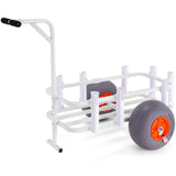VEVOR Beach Fishing Cart 136 kg Load Capacity Fish and Marine Cart with Two 330 mm Big Wheels PU Balloon Tires for Sand Heavy-Duty Aluminum Pier Wagon Trolley with 8 Rod Holders for Fishing Picnic - Extra Image