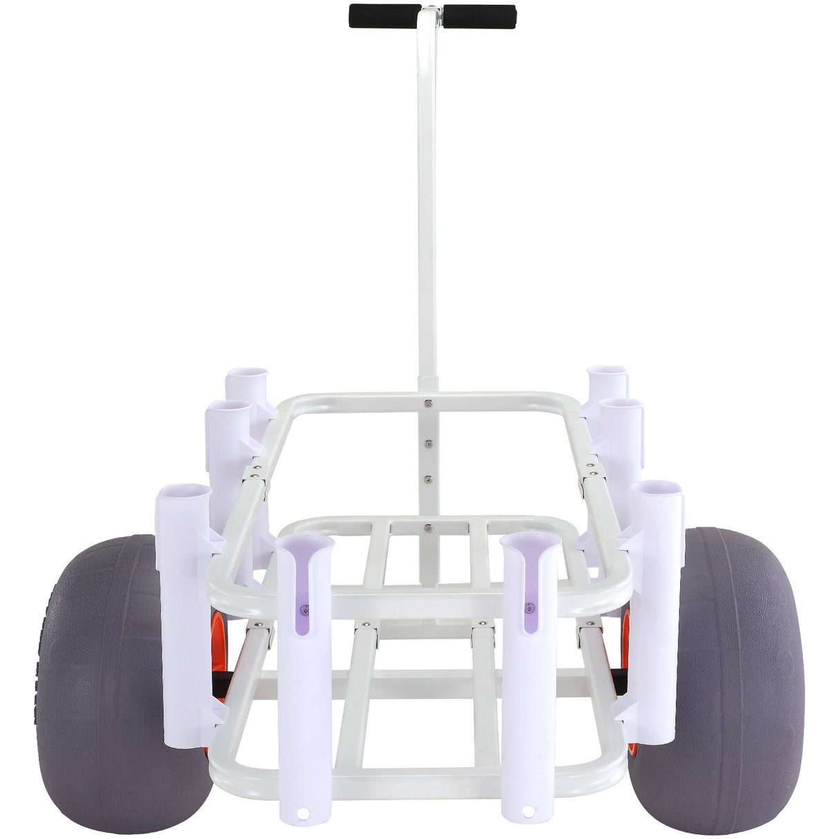 VEVOR Beach Fishing Cart 136 kg Load Capacity Fish and Marine Cart with Two 330 mm Big Wheels PU Balloon Tires for Sand Heavy-Duty Aluminum Pier Wagon Trolley with 8 Rod Holders for Fishing Picnic