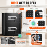 VEVOR Double Door 3.5 cu.ft Safe Box with Key Lock Password Fireproof Bag Black - Side View