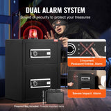 VEVOR Double Door 3.5 cu.ft Safe Box with Key Lock Password Fireproof Bag Black - 45-Degree Angle