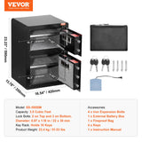 VEVOR Double Door 3.5 cu.ft Safe Box with Key Lock Password Fireproof Bag Black - Close-Up Angle