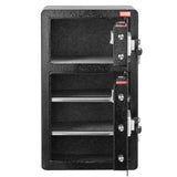 Double Doors 4.5 cu.ft Safe Box with Key Lock & Password, Safe Lock Box with Fireproof Bag, Key Rack, LED Light and 2 Height Adjustable and Removable Divider for Money, Documents, Jewelry and Valuables, Black