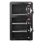 Double Doors 4.5 cu.ft Safe Box with Key Lock & Password, Safe Lock Box with Fireproof Bag, Key Rack, LED Light and 2 Height Adjustable and Removable Divider for Money, Documents, Jewelry and Valuables, Black