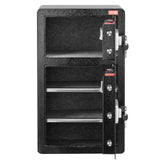 VEVOR Double Doors 4.5 cu.ft Safe Box with Key Lock & Password, Safe Lock Box with Fireproof Bag, Key Rack, LED Light and 2 Height Adjustable and Removable Divider for Money, Documents, Jewelry and Valuables, Black
